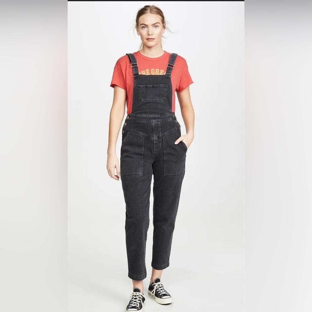 Rebecca Minkoff Black Denim Overalls Jeans
Bib Skinny Leg Adjustable Straps